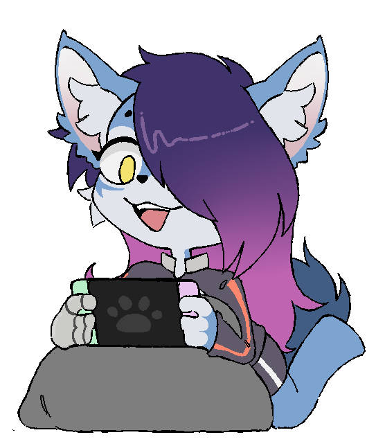 my fursonas playing a switch. art by lumcifer